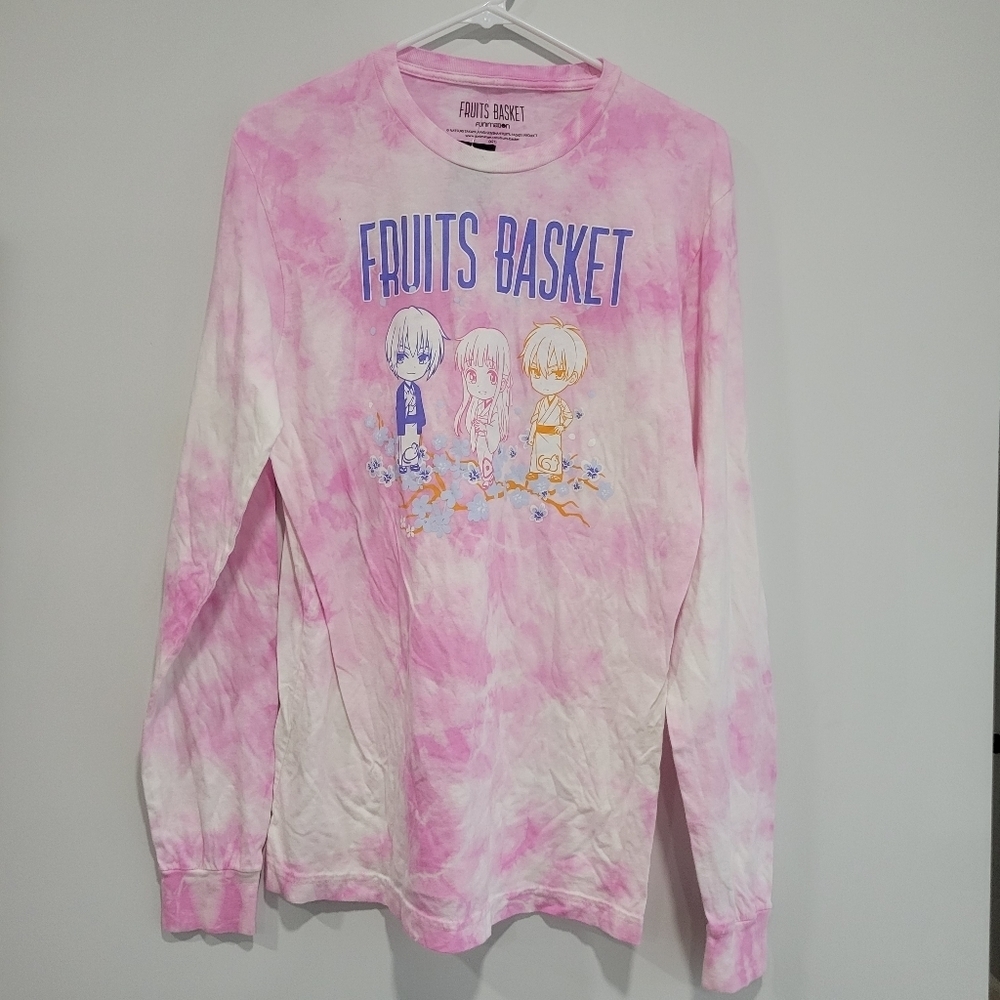 Hot Topic Fruits Basket Tie-Dye Girls Long- Sleeve T-Shirt Size S Anime